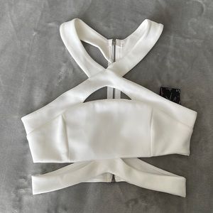 Nastygal off white cutout crop top